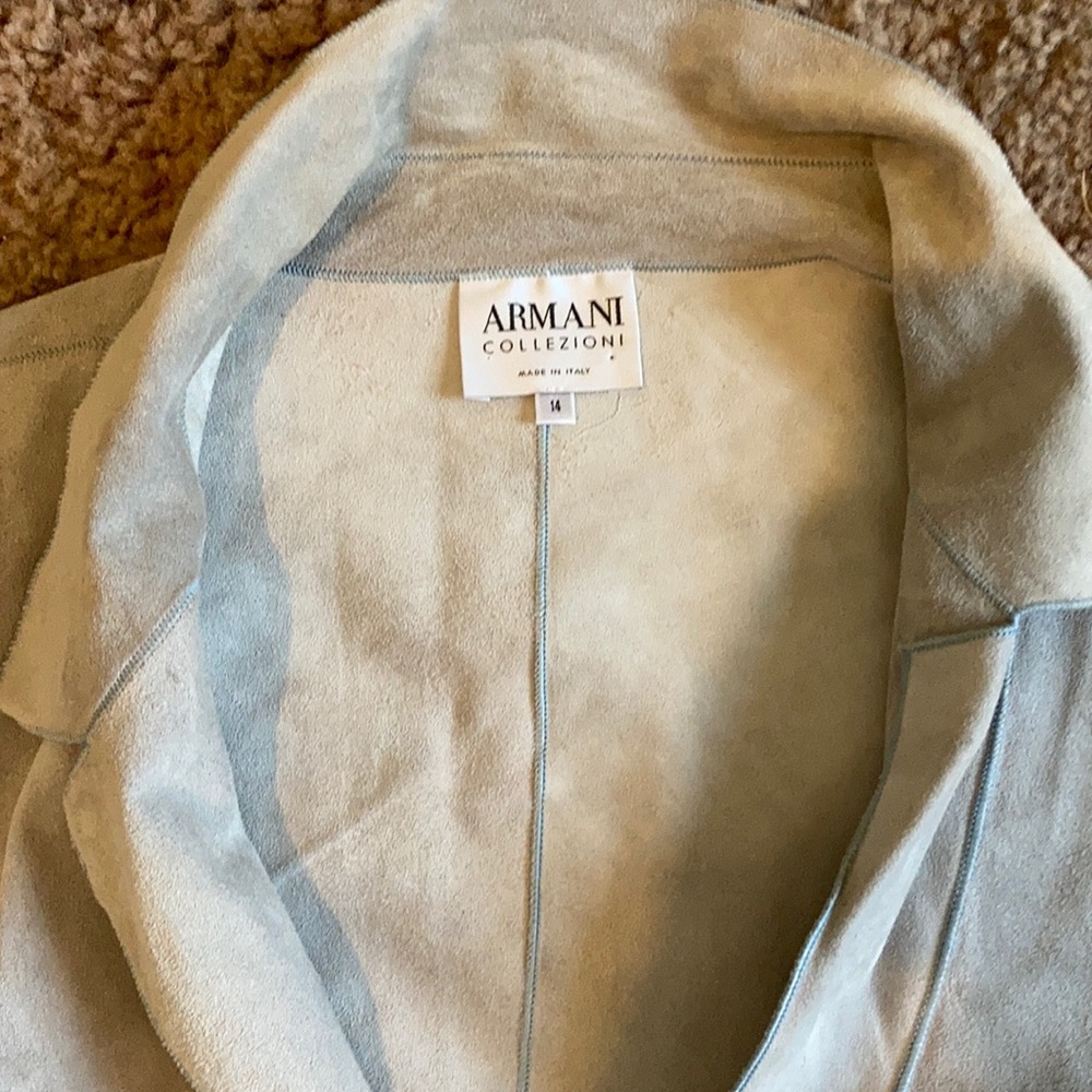 Light Blue Armani Suede Blazer. Like new condition